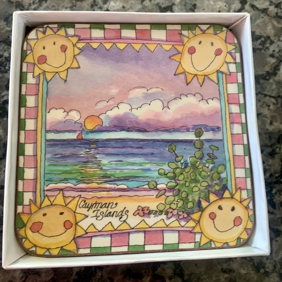Vtg Pimpernel Caribbean Collection Set of 4 Coasters Cayman Islands - Picture 3 of 12